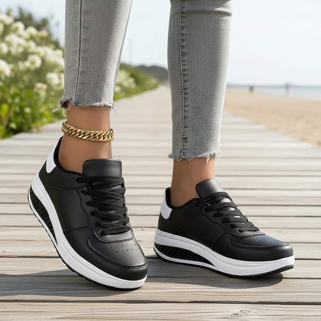 Dames orthopedische sneakers Amelie, stijlvol comfort en pijnverlichting voor gezonde voeten.