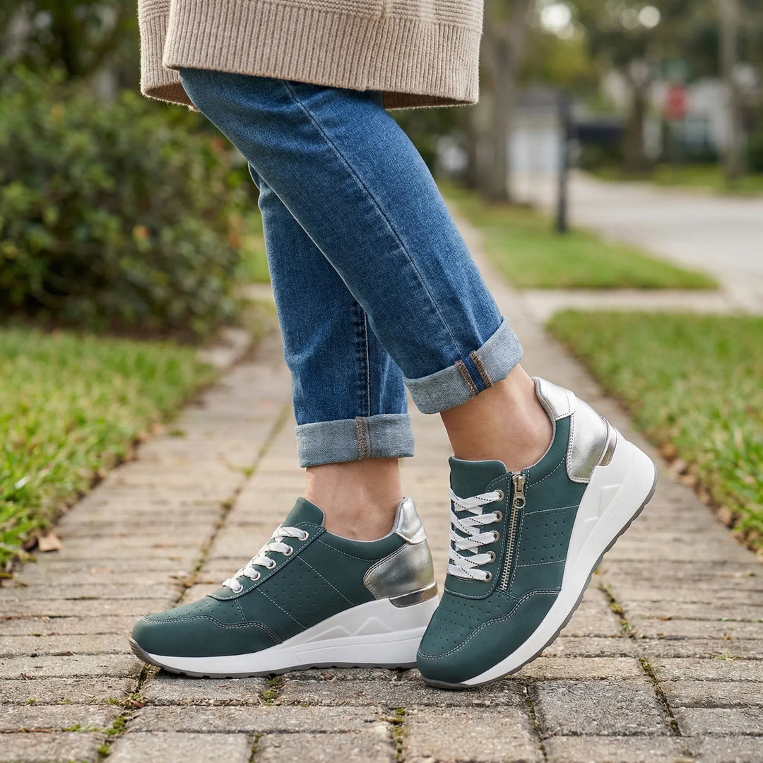Dames orthopedische loopschoenen Jasmine in het groen. Bieden comfort en stabiliteit voor dagelijks gebruik.