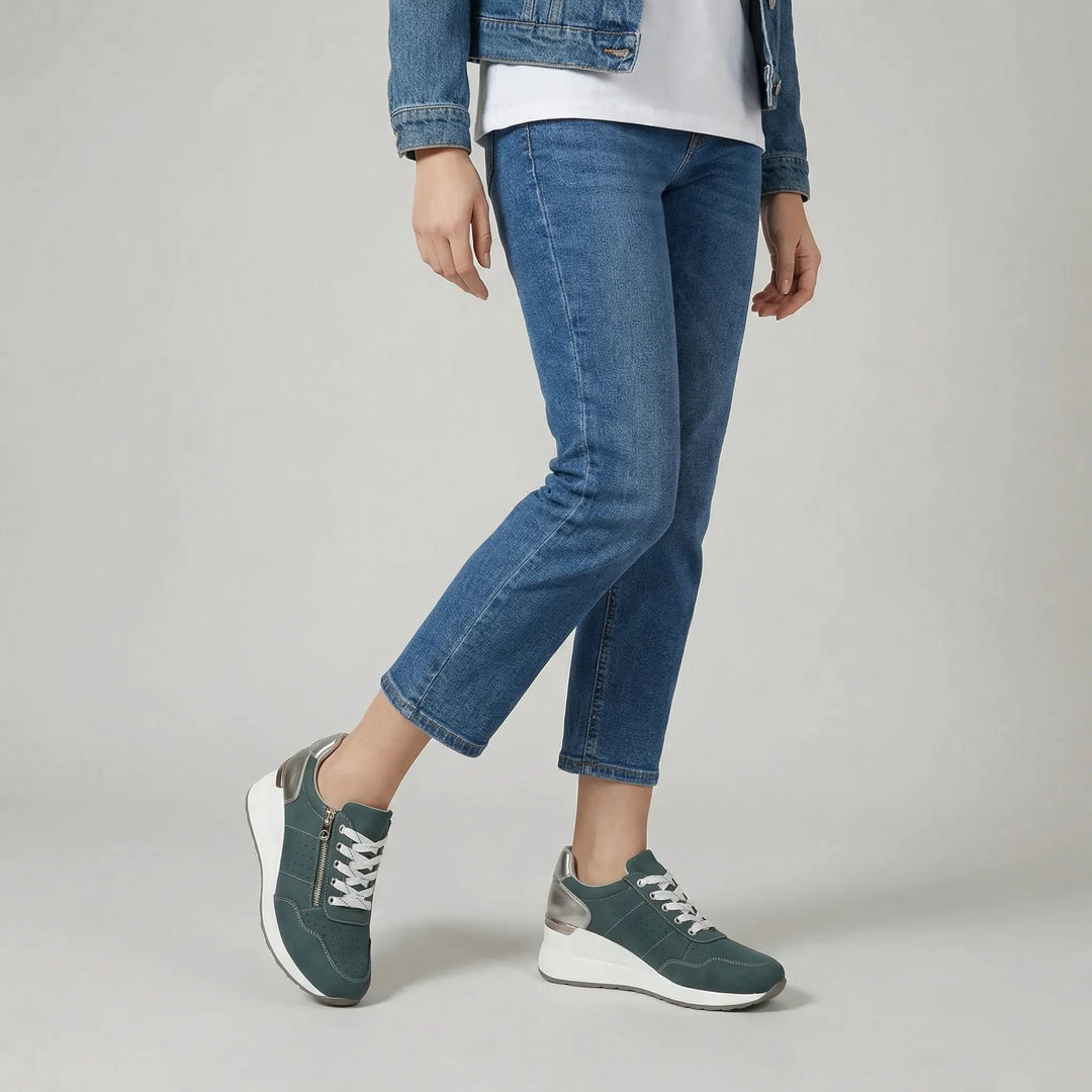 Zwarte dames comfortschoenen met extra stabiliteit en demping. Perfect als orthopedische loopschoenen.