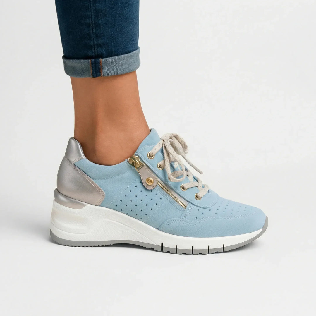 Groene Jasmine loopschoenen voor dames, met orthopedische pasvorm voor comfortabel wandelen en dagelijks gebruik.