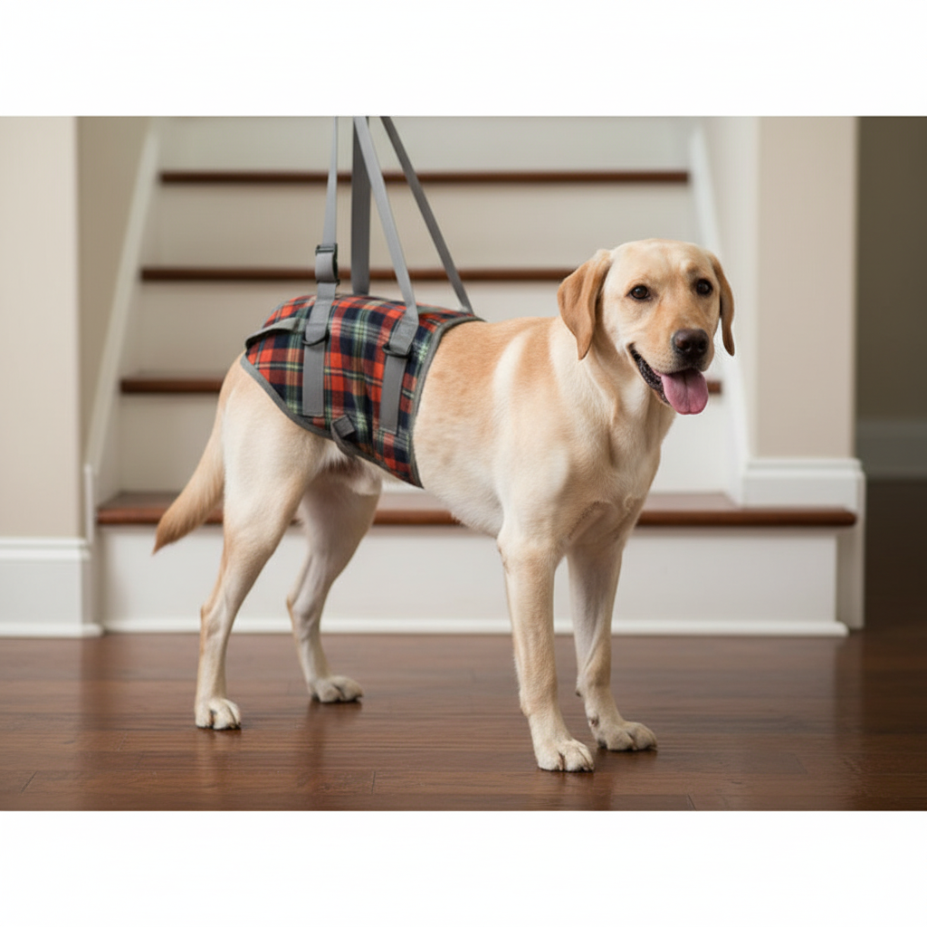 Orthopedisch honden harnas PawRelief voor achterpoten; biedt ondersteuning, pijnverlichting en verhoogt mobiliteit.