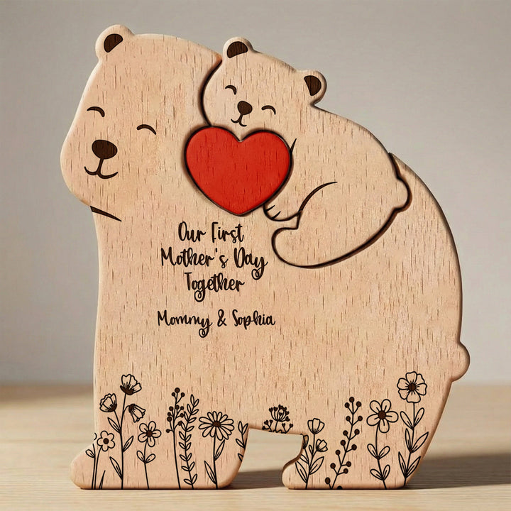 Handgemaakte gepersonaliseerde houten puzzel voor familie, perfect Vaderdag of Moederdag cadeau.
