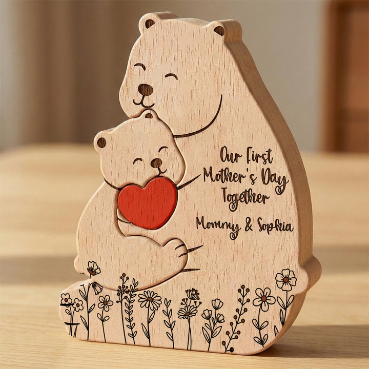 Decoratieve gepersonaliseerde houten familie puzzel, een warm thuisgevoel en cadeau voor elk gezinslid.