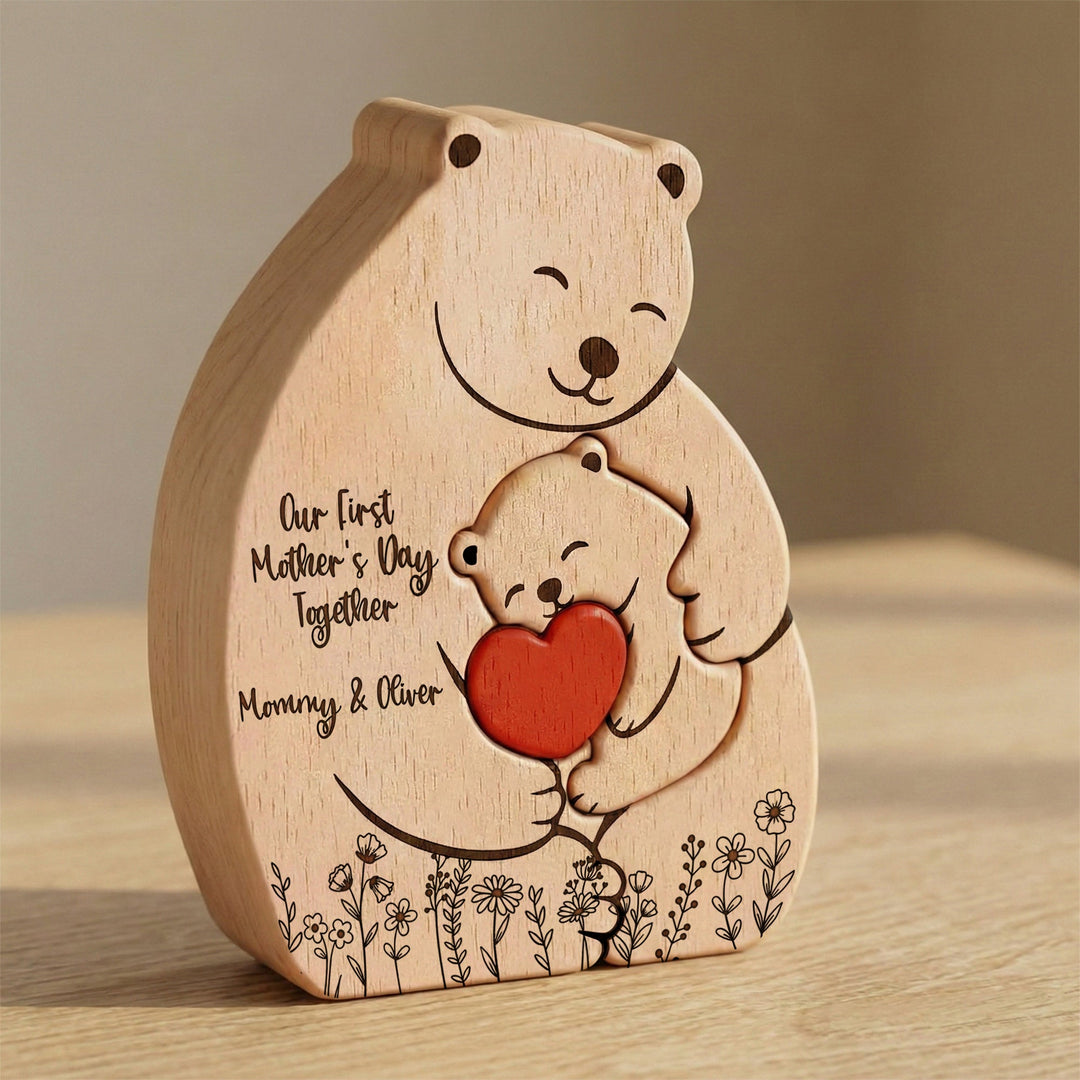 Originele gepersonaliseerde houten familie puzzel, ideaal als kraamcadeau, Moederdag of Vaderdag geschenk.