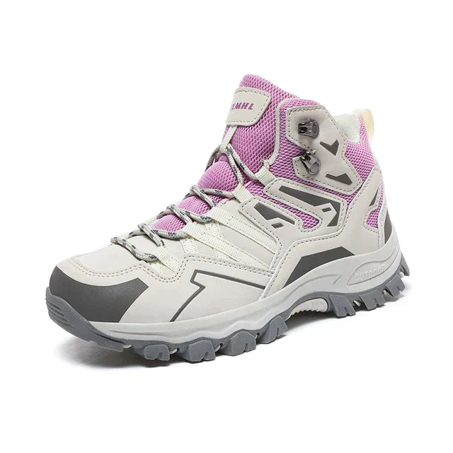 Comfortabele binnenzool van waterdichte wandelschoenen voor dames.