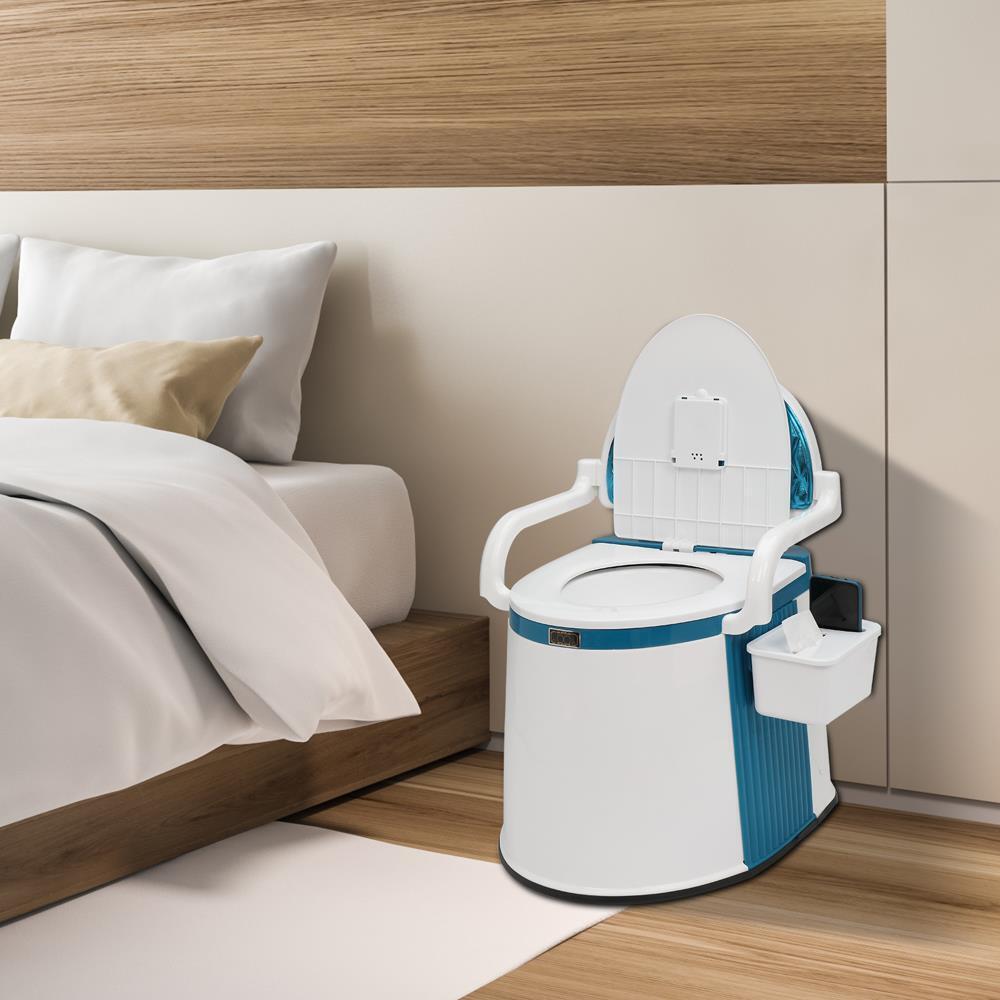 Hygiënische mobiele oplossing: draagbaar toilet voor ouderen en volwassenen met verminderde mobiliteit.