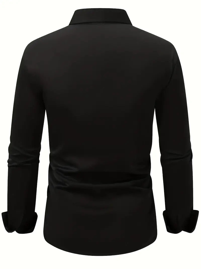 Kreukarm heren overhemd lange mouw, ademend en comfortabel, perfect voor zowel werk als vrije tijd.
