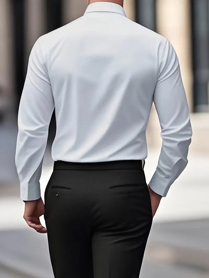 Ademend en kreukarm heren shirt met lange mouw, comfortabel en stijlvol voor herenmode.