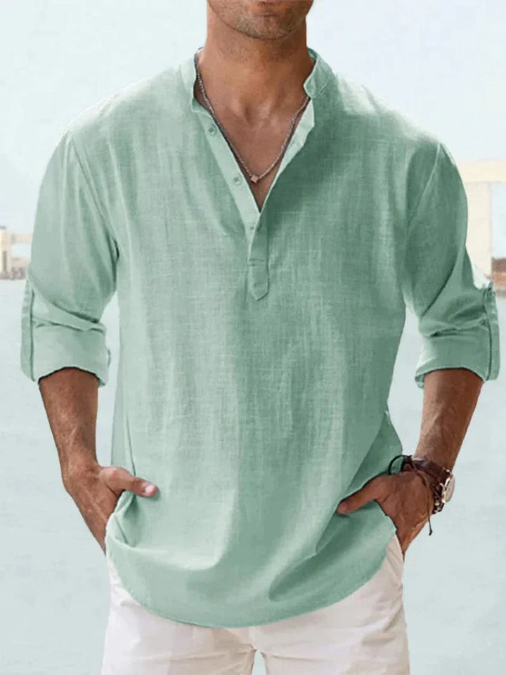 Dagelijks comfortabel heren overhemd, casual longsleeve met frisse pasvorm. Ideaal voor lente en zomer.