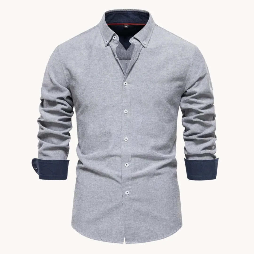 Trendy heren button-down dress shirt, een essentiële top in elke mannengarderobe.