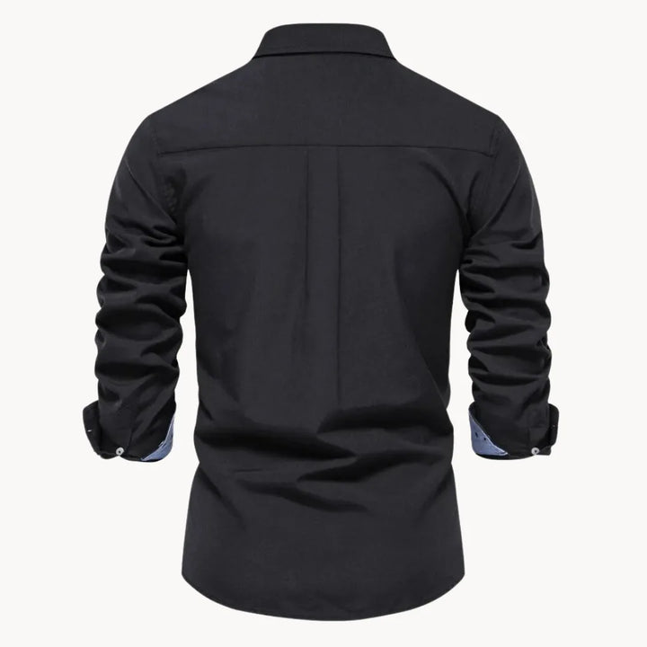 Zakelijk heren button-down dress shirt, ideaal voor kantoor of formele bijeenkomsten.