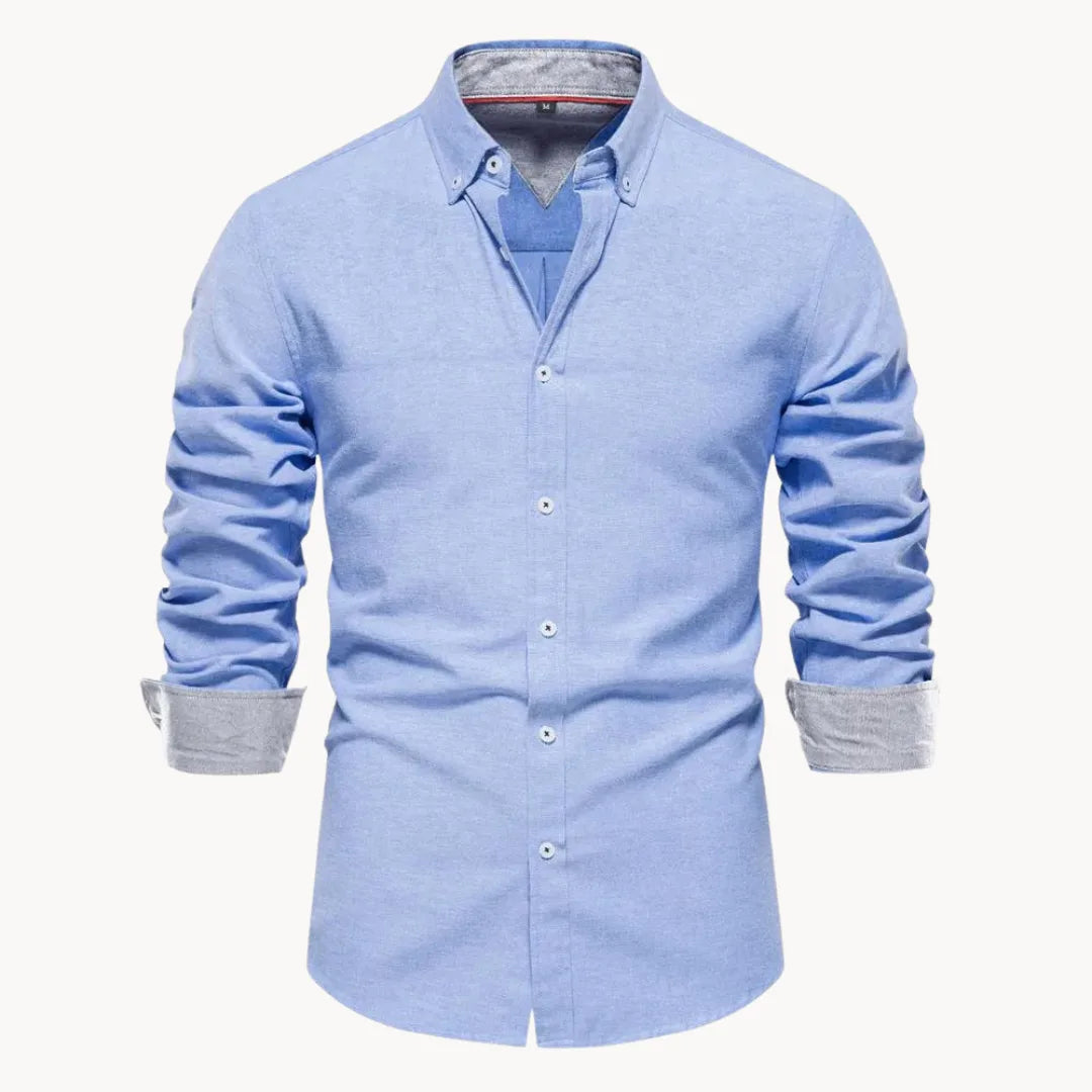 Heren button-down overhemd, van zakelijk tot casual, een comfortabele en stijlvolle keuze.