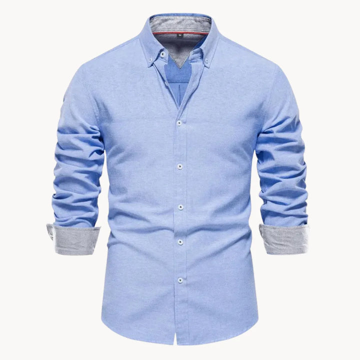 Heren button-down overhemd, van zakelijk tot casual, een comfortabele en stijlvolle keuze.