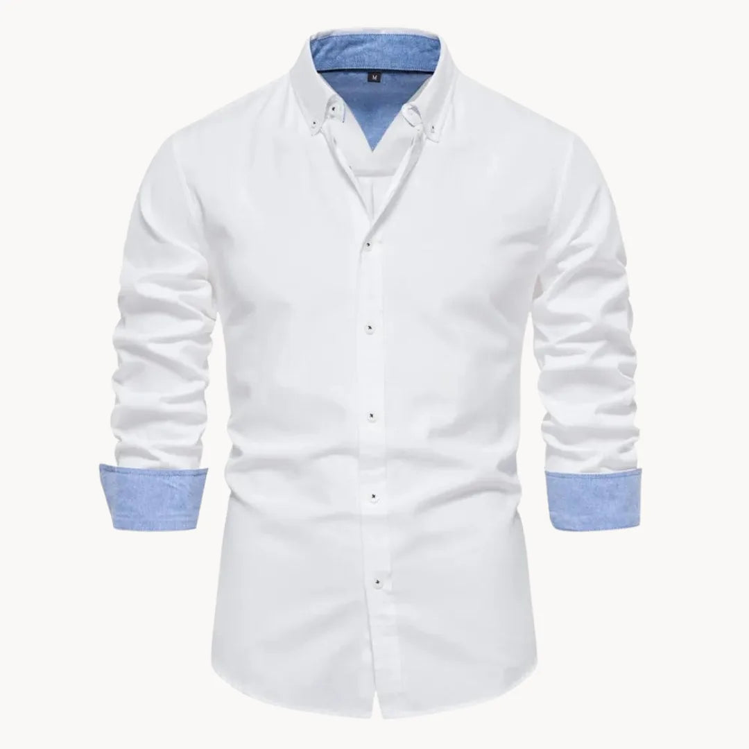 Hoogwaardig heren button-down overhemd, lange mouwen voor een verzorgde uitstraling.