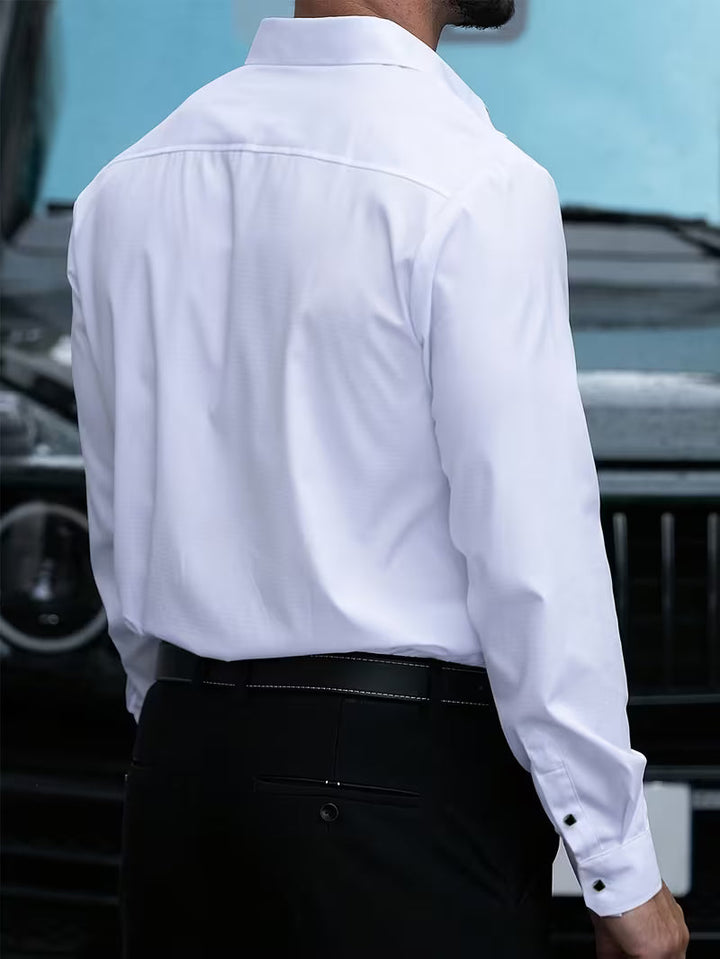Heren overhemd, slim fit, met uniek geometrisch patroon en lange mouwen voor een stijlvolle look.