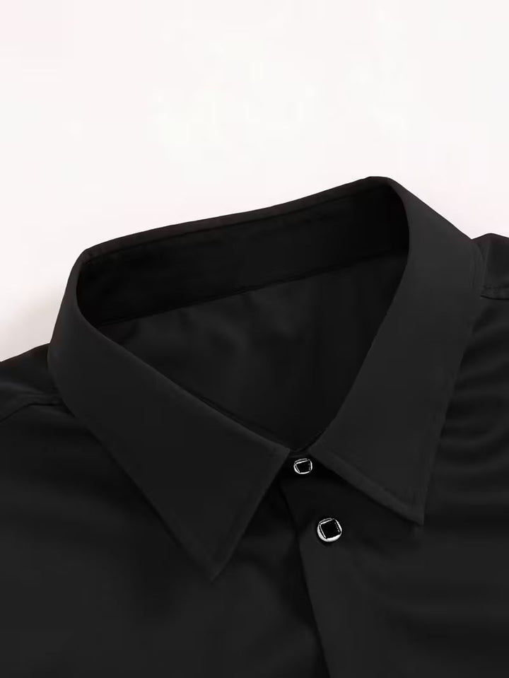 Comfortabel slim fit heren overhemd met lange mouwen en modern geometrisch patroon voor elke gelegenheid.