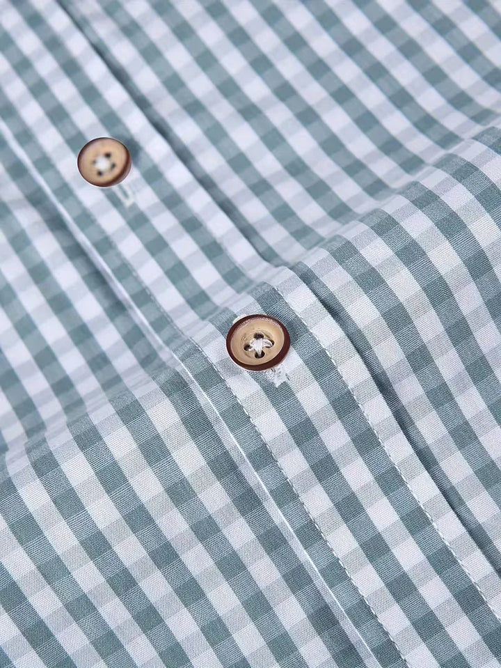 Geruit overhemd heren, met reverskraag en borstzak. Een casual slim fit shirt voor de lente.