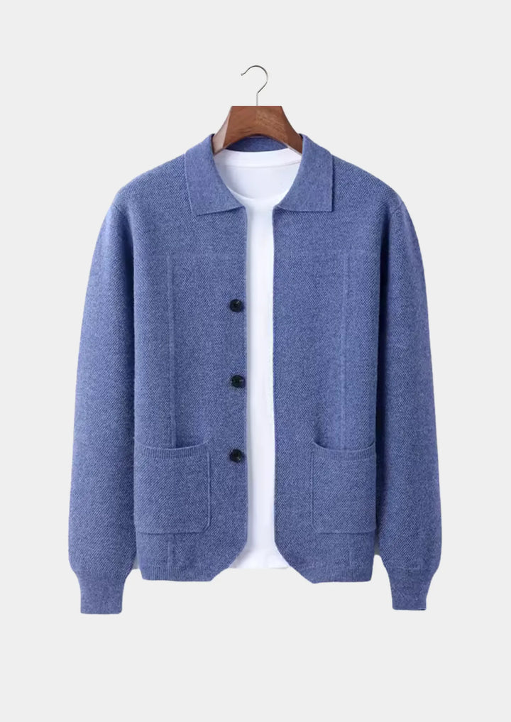 Tijdloos gebreid heren cardigan; duurzaam en comfortabel voor dagelijks gebruik.