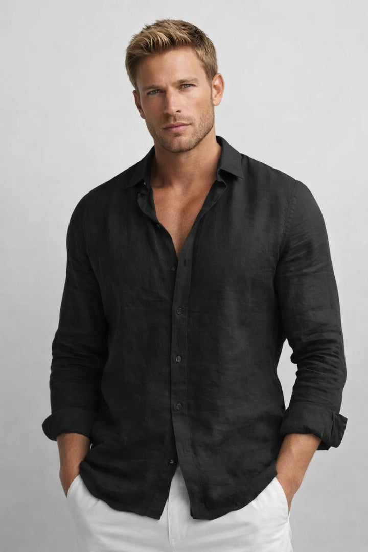 Stijlvol casual heren overhemd, comfortabel en ademend. Veelzijdig voor smart-casual zomerkleding, relaxte pasvorm.