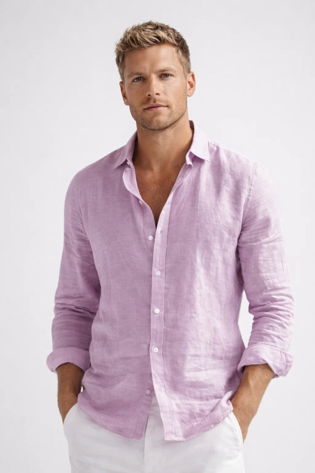 Heren overhemd met een relaxte, comfortabele pasvorm, perfect voor een casual zomerlook. Ademend en stijlvol.