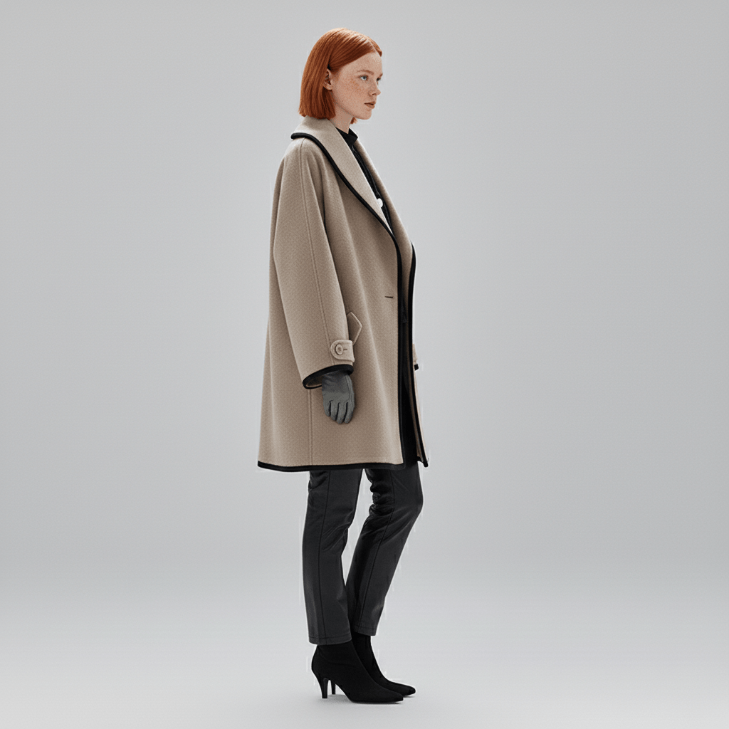 Elegante oversized mantel voor dames, de Stephanie coat met ruime pasvorm en brede revers.