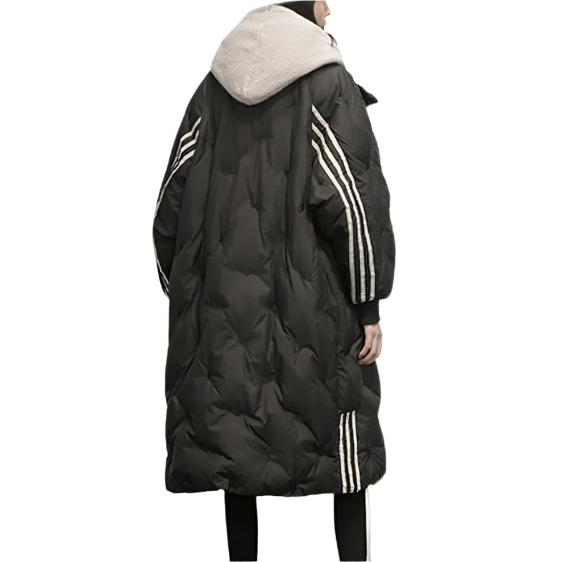 Comfortabele warme dames oversized winterjas Kimberly, gewatteerd en stijlvol, ideaal voor koude dagen.