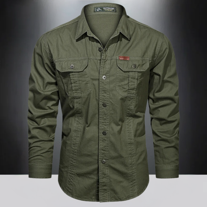 Veelzijdig heren outdoor shirt met lange mouwen voor lente, zomer en herfst. Geschikt voor diverse buitenactiviteiten.