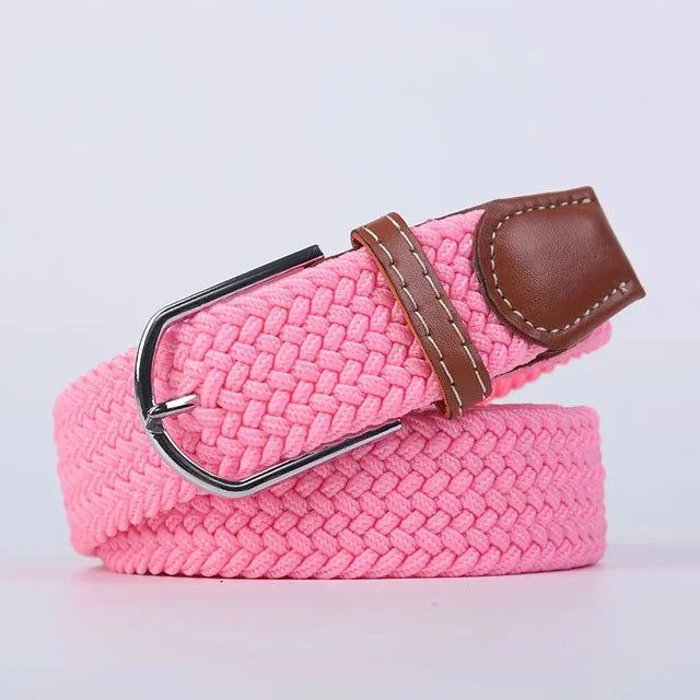 Rode elastische ceintuur, imitatieleer, modieus en comfortabel voor elke garderobe.
