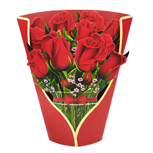 Decoratief 3D bloemenboeket met kaart, ideaal als feestartikel of blijvend cadeau voor speciale momenten.