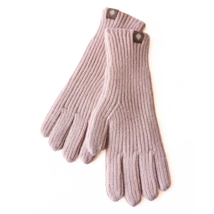 Warme touchscreen dameshandschoenen Elara, gebreid design voor winterse stijl en comfort.