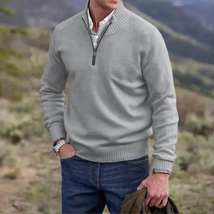 Elegante & comfortabele heren ritstrui, veelzijdige pullover top voor herfst/wintermode.