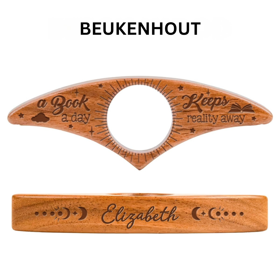 Comfortabele walnoothouten leeshulp, een duurzaam en persoonlijk cadeau voor fervente lezers.