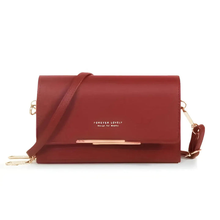 Detail van de sluiting op de trendy PU-leren dames handtas, elegant en veilig.
