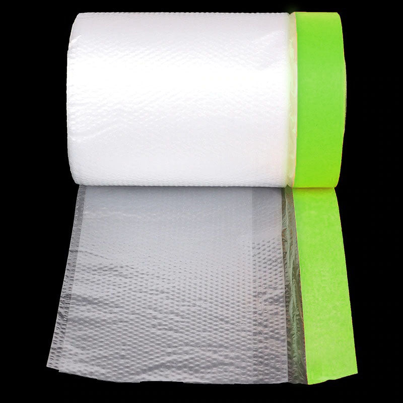 Anti-stof afdekfolie met tape, perfect voor schilders die snel en schoon willen werken. Klusbenodigdheden.