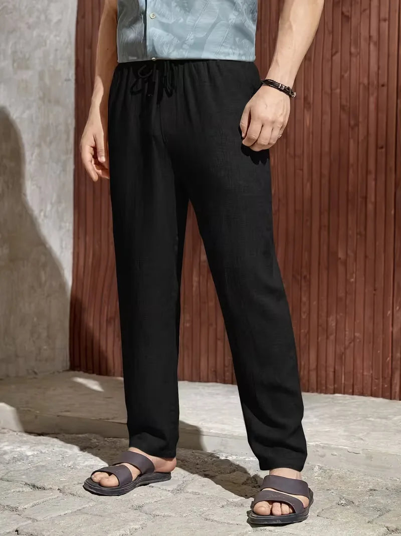 Comfortabele heren straight leg broek van lichtgewicht stof, ideaal als stijlvolle zomerbroek.