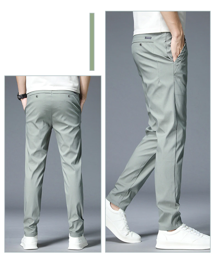 Lichte heren stretch broek, perfect voor lente/zomer, casual en een actieve levensstijl.