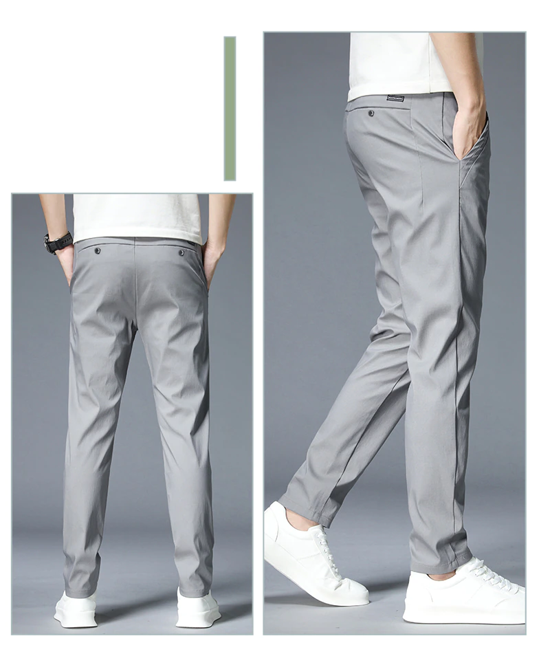 Zwarte heren slim fit stretch broek, tijdloze stijl voor elke man en elke gelegenheid.