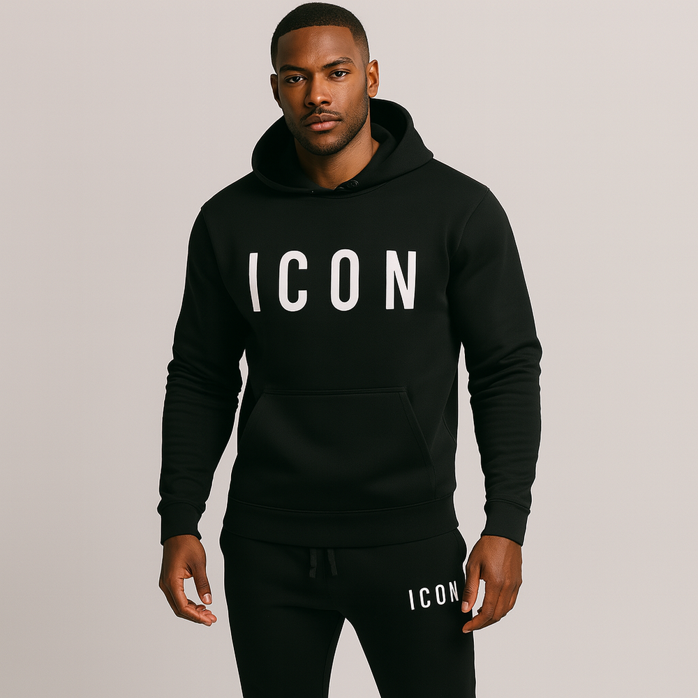 Gecoördineerde heren hoodie en joggingbroek set. Ideaal voor thuis & vrijetijd.