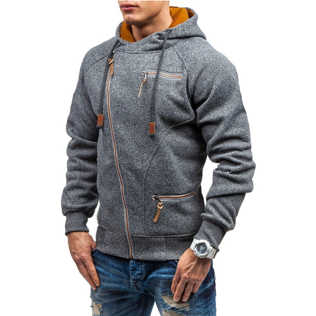 Warme en comfortabele heren hoodie met kangoeroezakken, ideaal voor koude dagen.