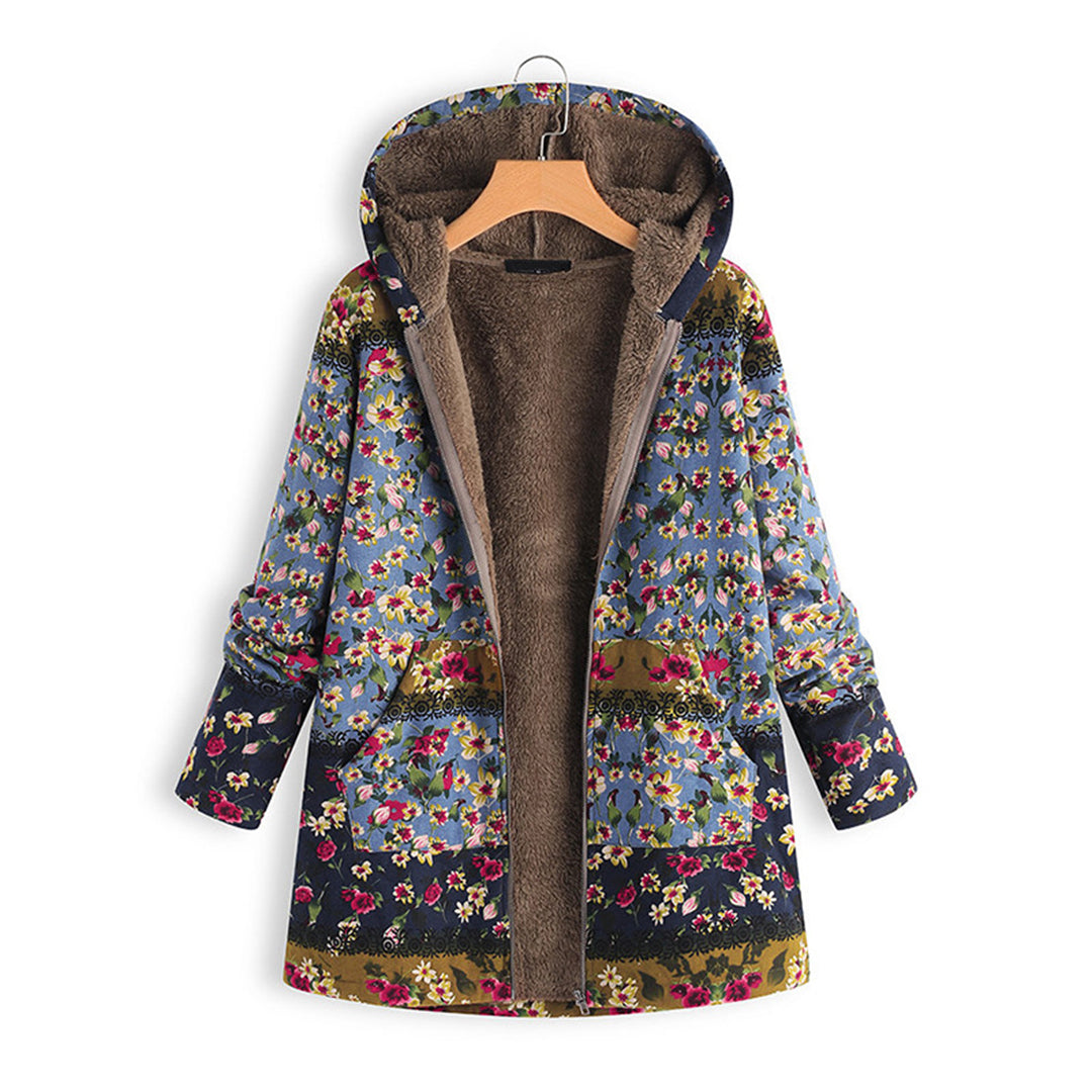 Lange dames teddy winterjas Seraphina met capuchon voor ultiem comfort en warmte.