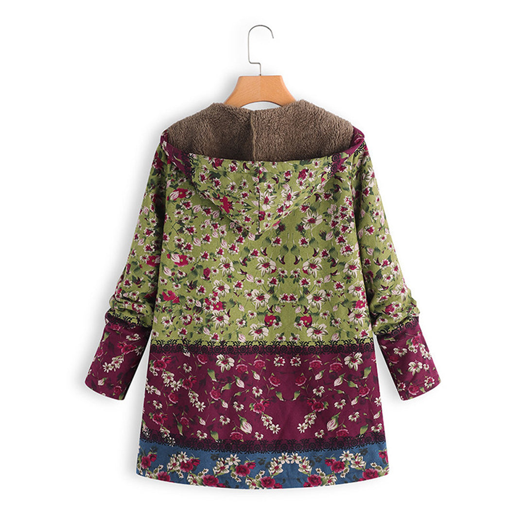 Moderne lange dames winterjas Seraphina met teddy stof, capuchon en warme voering voor optimale bescherming.