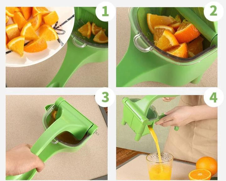 Stevige metalen citruspers, ergonomisch ontwerp voor moeiteloos vers fruitpersen van citroenen en limoenen.
