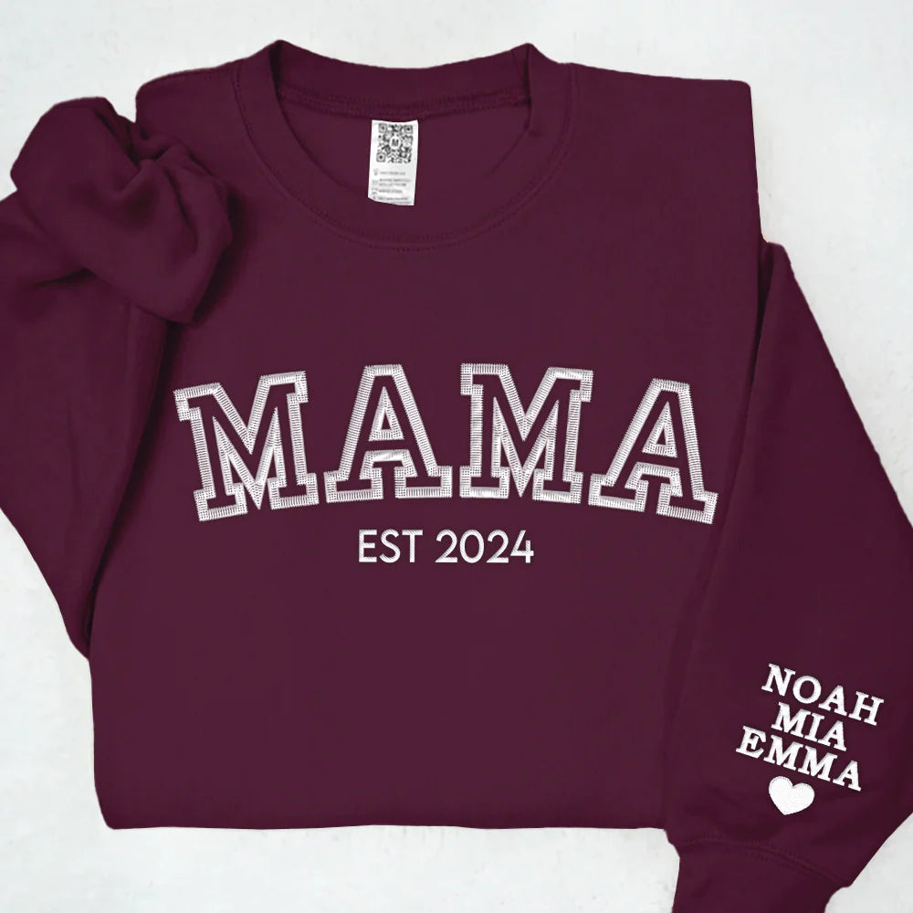 Familie set: Geborduurde unisex T-shirts en sweaters met namen. Ideaal als uniek familie cadeau.
