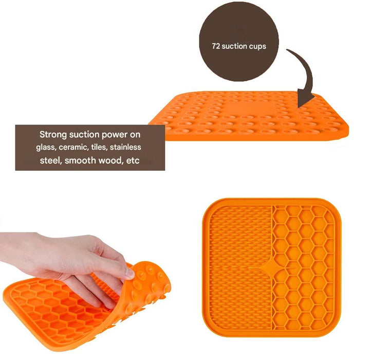 Innovatieve LickEase zuignapmat, helpt honden ontspannen en kalmeren tijdens spannende situaties.