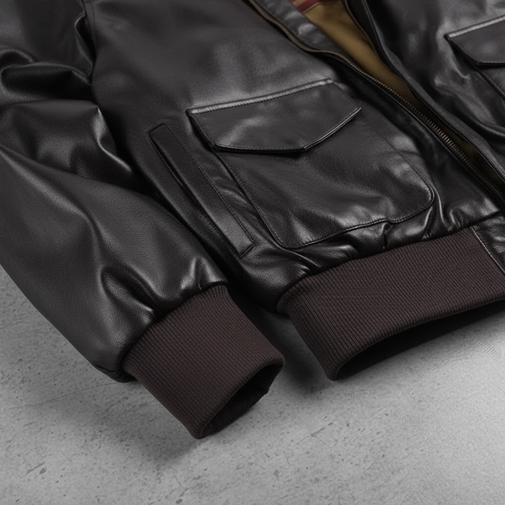 Comfortabel heren vliegerjack 'Marshall' met kraag, een tijdloze klassieker voor casual en duurzame stijl.