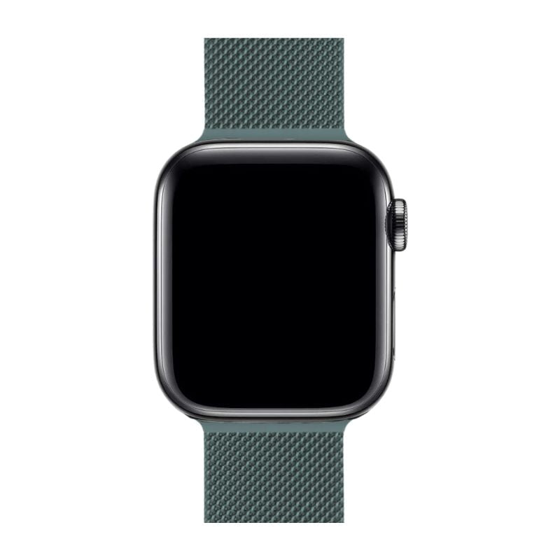 Premium SteelFlex Milanese Apple Watch horlogeband, RVS, stijlvol en comfortabel, unisex design.