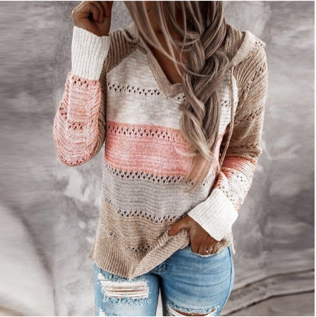 Veelzijdige gestreepte lente/zomer sweater voor dames. Casual en comfortabel.