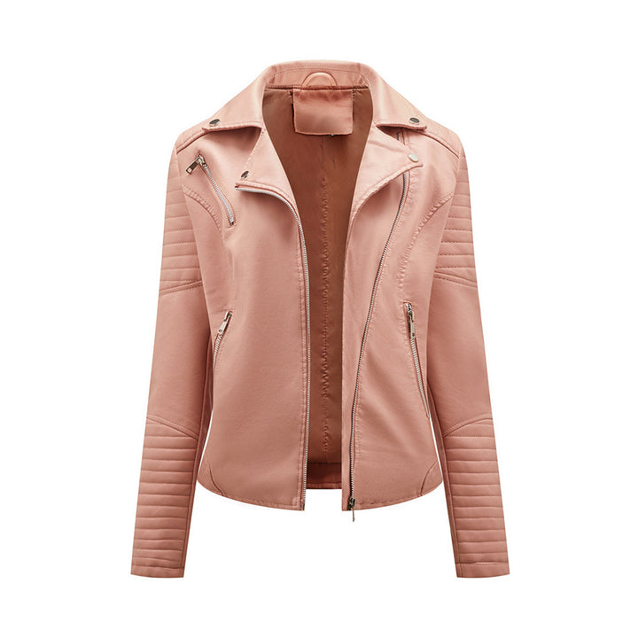 Hoogwaardige dames leren jas, zacht en duurzaam materiaal. Stijlvolle bovenkleding voor een casual of zakelijke look.