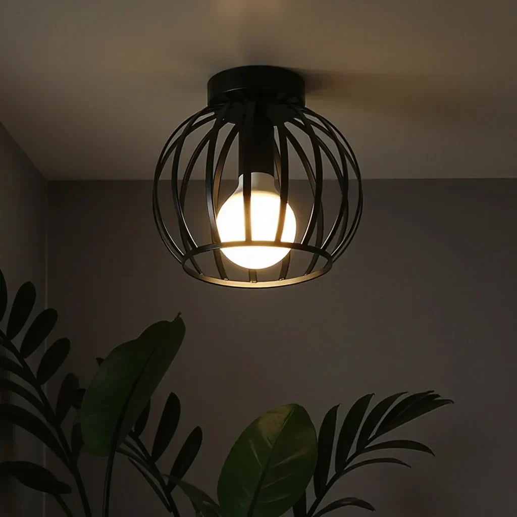 Plafondlamp voor industriële look, zwarte binnenverlichting lamp.