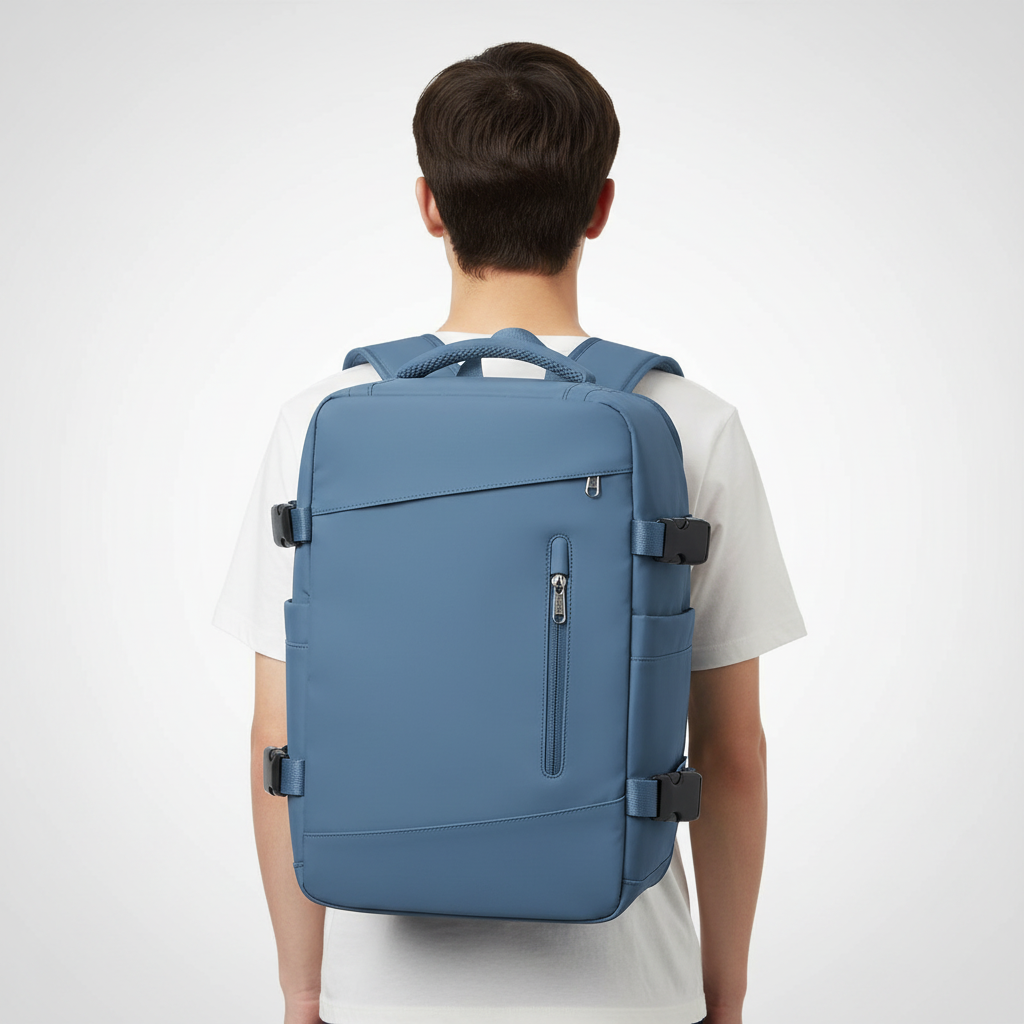 Praktische EasyCarry reisrugzak, functioneel als laptop rugzak, cabin bag en compacte reisgenoot.